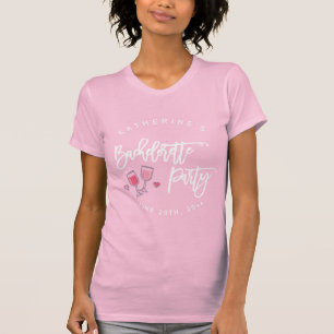 Camiseta Festa de solteira Rosa E Branca