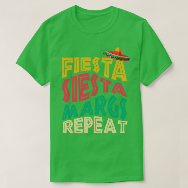 Camiseta Festa de Solteira Siesta Margs Repeat (Frente do Design)
