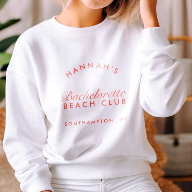 Camiseta Festa de solteira Vermelha Moderna (Retro Modern Red Bachelorette Party Sweatshirt)
