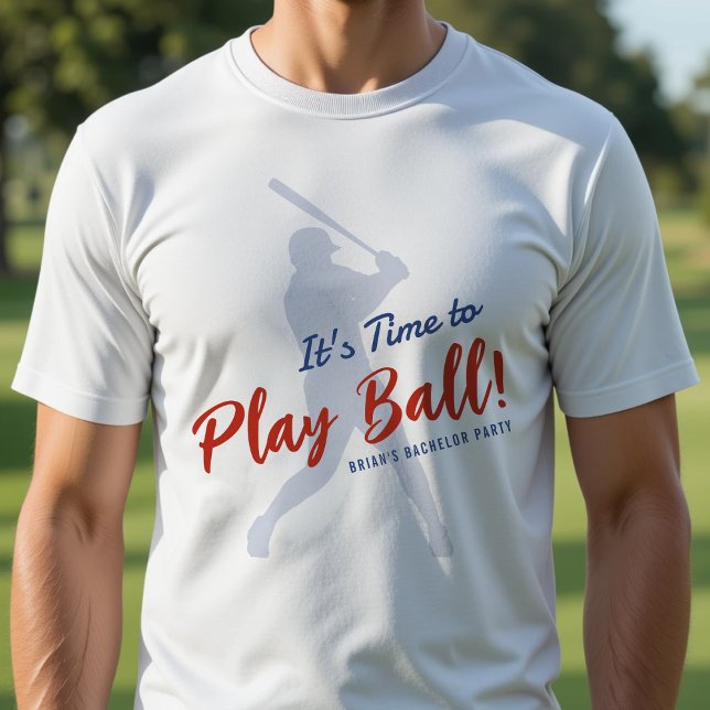 Camiseta Festa de Solteiro de Beisebol É Hora de Jogar Bola (Criador carregado)