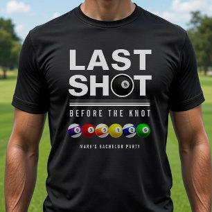 Camiseta Festa de Solteiro de Bilhar Último Tiro Bola de Si
