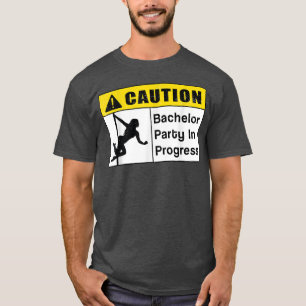 Camiseta Festa de Solteiro em Andamento Noivo do Casamento 
