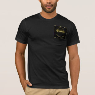Camiseta Festa de Solteiro Preto e Dourado Minimalista Mode