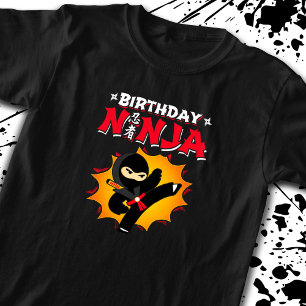 Camiseta Festa de Tema Birthday Ninja - Design de Ninja de