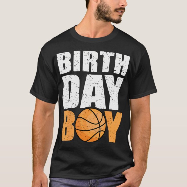 Camiseta Festa de Tema de Basquete de Birthday Boy Future B (Frente)