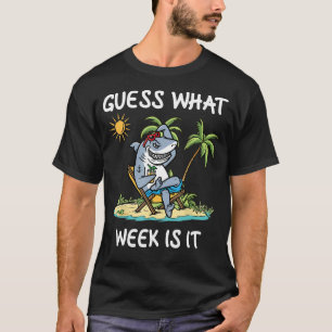 Camiseta Festa de tubarão engraçada praia adivinha que sema