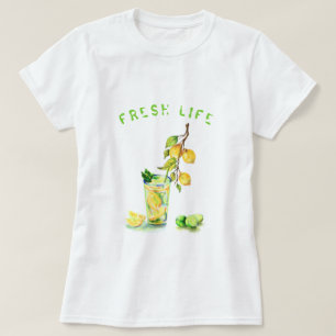 Camiseta Festa de Verão com limão fresco, limonada e limona
