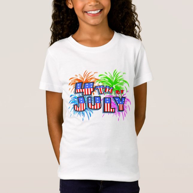 Camiseta Festa do 4 de Julho com Fogos (Frente)