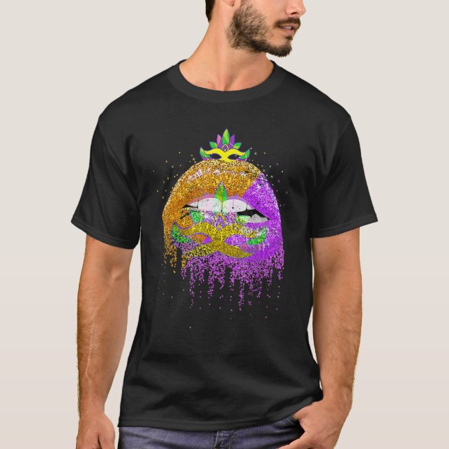 Camiseta Festa do Carnaval Lábios Mascarada (Frente)