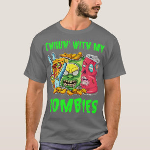 Camiseta Festa do Dia das Bruxas da Pizza Foodie Zombie