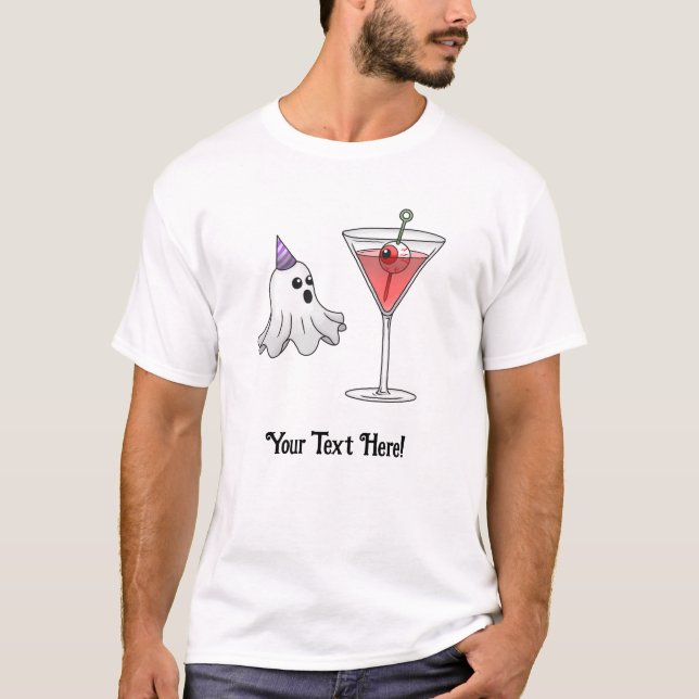 Camiseta Festa do Fantasma & Coquetel de Halloween (Frente)
