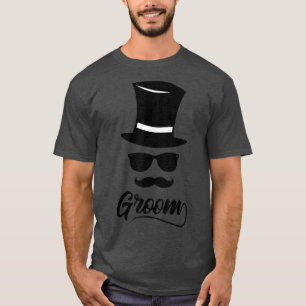 Camiseta Festa do Groom Óculos de Sol, Casamento de bigode