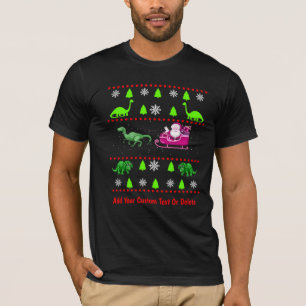 Camiseta Festa Encantada de Natal Pajama Dinossaur Xmas