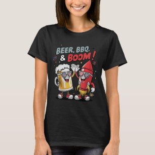 Camiseta Festa Engraçada de Boom de Churrasco de Cerveja