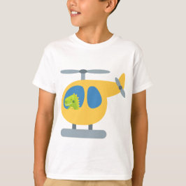 Camiseta festa engraçada de helicóptero amarelo voador de d