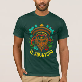 Camiseta Festa Engraçada do Bigfoot Cinco de Maio EL SQUATC