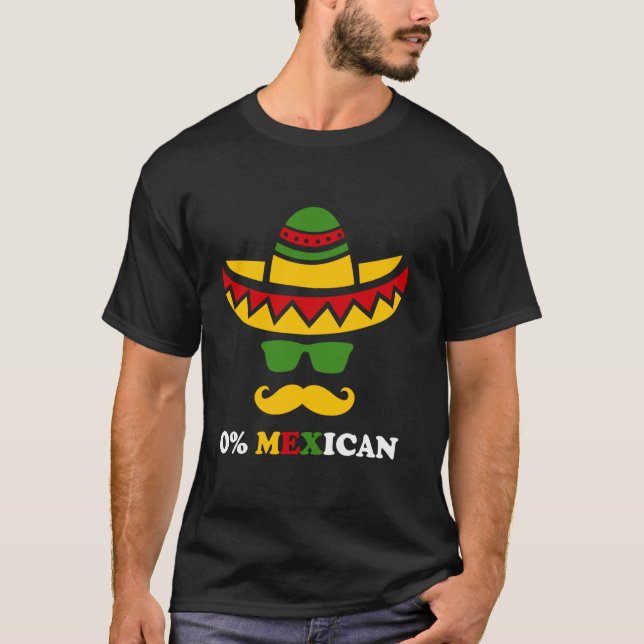 Camiseta Festa Engraçada do Cinco De Mayo com Zero Porcento (Frente)