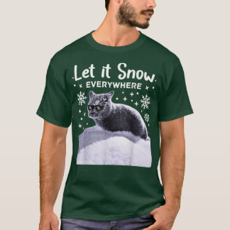 Camiseta Festa Engraçada Gato com Óculos Solares Deixe-o ne