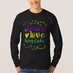 Camiseta Festa Engraçada Mardi Gras Festa Cura Paz Amor Bol