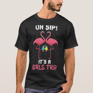 Camiseta Festa Esquadrão Flamingo Meninas Oh Sip É um Tr de