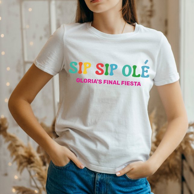 Camiseta Festa Final da Solteirona Sip Sip Ole (Criador carregado)