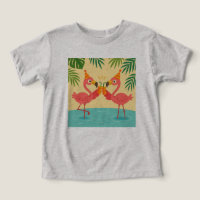 Camiseta Festa Flamingo Engraçado para Crianças