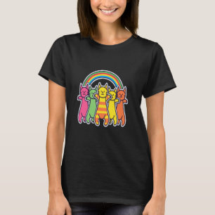 Camiseta Festa Gatos Arco-Íris Festival Rave EDM