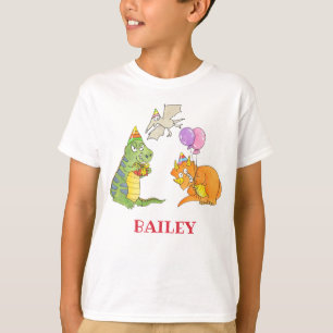 Camiseta Festa Infantil Tema Dinossauro Fofo Retrô para Cri