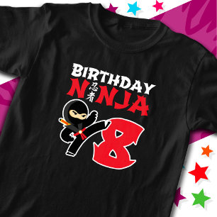 Camiseta Festa Karate Ninja, de 8 anos, oito anos, aniversá