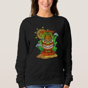 Camiseta Festa Luau Polinésia Estátua Havaiana Máscara Tiki