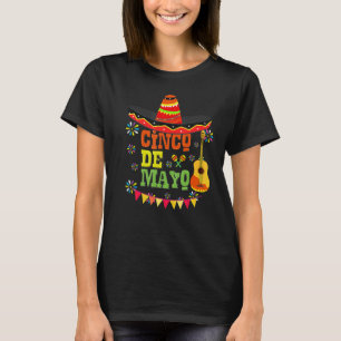 Camiseta Festa Mexicana Cinco De Mayo Guitarra Maracas 