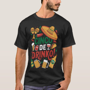 Camiseta Festa Mexicana de Bebida Citação Divertida de Adul