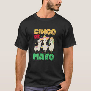 Camiseta Festa Mexicana do Llama Alpaca Cinco De Mayo