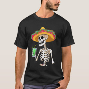 Camiseta Festa Mexicana Esqueleto de Chapéu Cinco De Ma