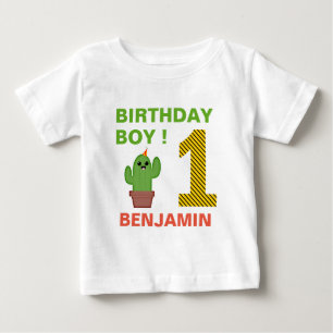 Camiseta Festa Mexicana Kawaii Cactus Aniversário de 1 ano