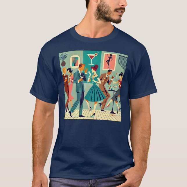 Camiseta Festa Modernista de Meados do Século A Dança do Ma (Frente)