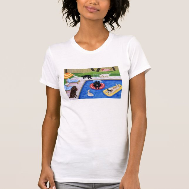 Camiseta Festa na piscina Labradors (Frente)