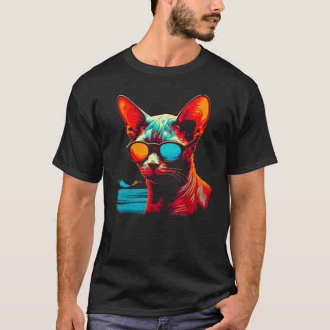 Camiseta Festa na Praia do Gato Devon Rex (Frente)
