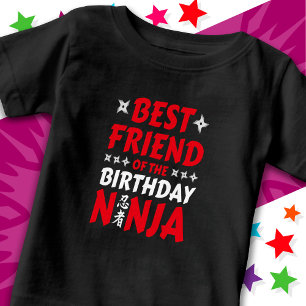 Camiseta Festa Ninja Infantil Karate Melhor Amigo Aniversár