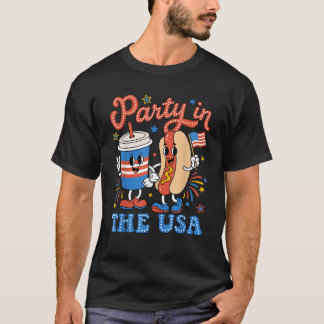Camiseta Festa Nos Estados Unidos Cute Soda E Hotdog Patrió