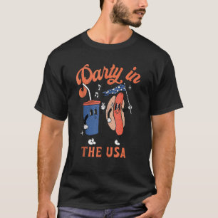 Camiseta Festa Nos Eua, Cachorro Quente Nos Ama Quarto De J