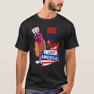 Camiseta Festa Nos Eua Com O Amor De Cachorro Quente Nos Us