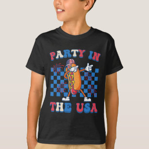 Camiseta Festa Nos EUA Dabbing Cachorro Quente 4 De Julho H