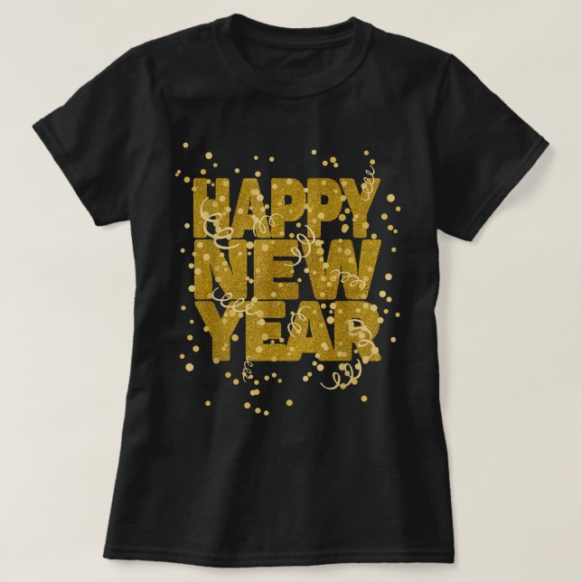 Camiseta Festa NYE feliz ano novo - Con Véspera de ano novo (Frente do Design)