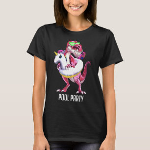 Camiseta Festa piscina Dinossauro Unicórnio Flutuante Verão