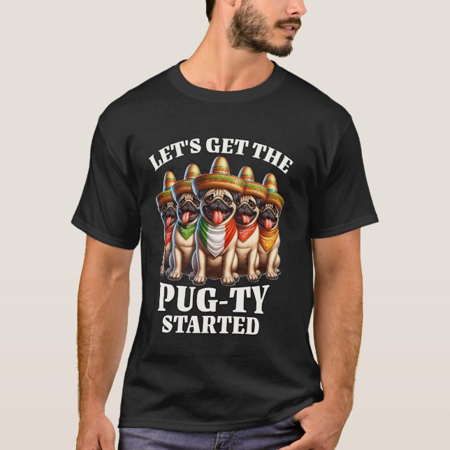 Camiseta Festa Pug Cinco Pug De Maio (Frente)