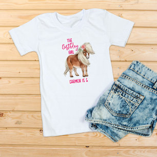 Camiseta Festa rosa de aniversário de pônei, giddy up cowgi
