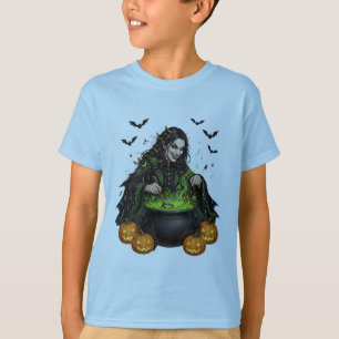 Camiseta Festa Sinistra de Halloween: Bruxa Maligna Cozinha