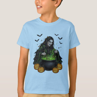 Camiseta Festa Sinistra de Halloween: Bruxa Maligna Cozinha