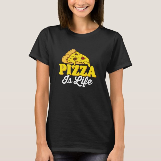 Camiseta Festa Temática Amante de Pizza A Pizza É a Vida (Frente)